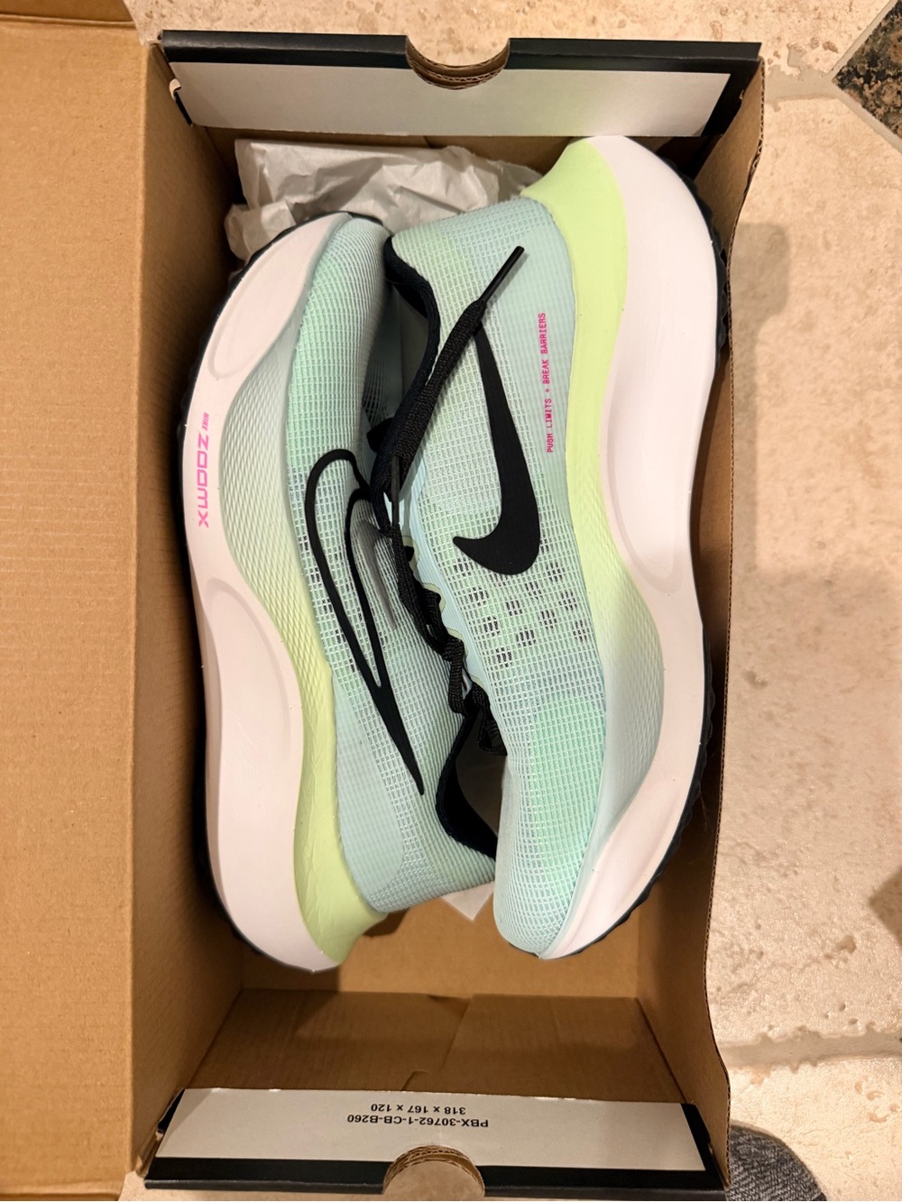 Nike Zoom Fly 5 Women’s 7.5 Running Shoes Mint Green ZoomX DM8974-401 w/ Box
